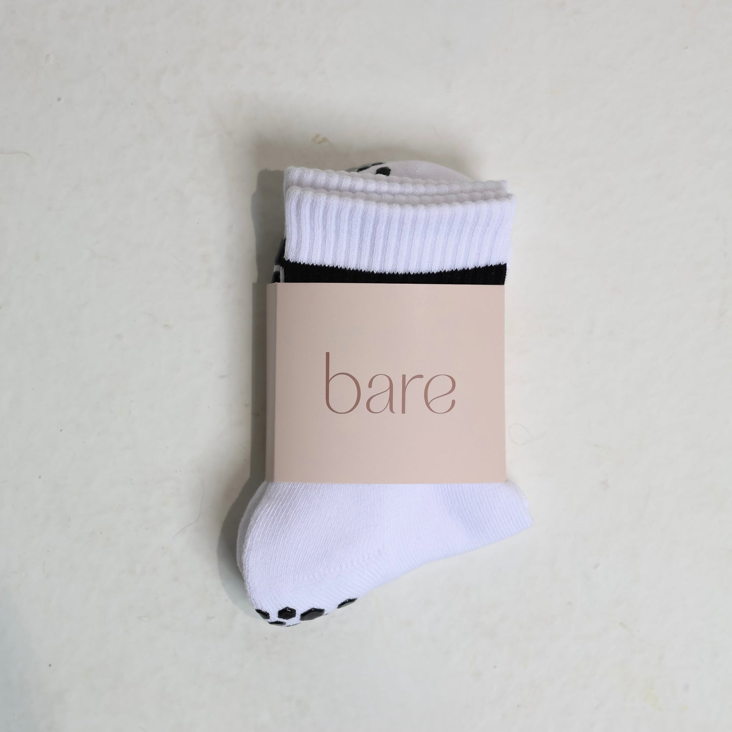 BLACK STRIPED CREW SOCKS